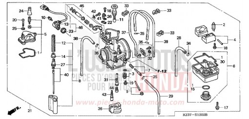 CARBURATEUR (CR250R4-7) CR250R7 de 2007